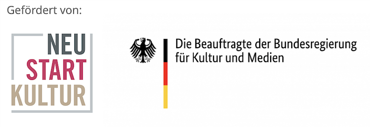 Logo & Text: gefördert von NeuStartKultur und der Beauftratgen der Bundesregierung für Kultur und Medien